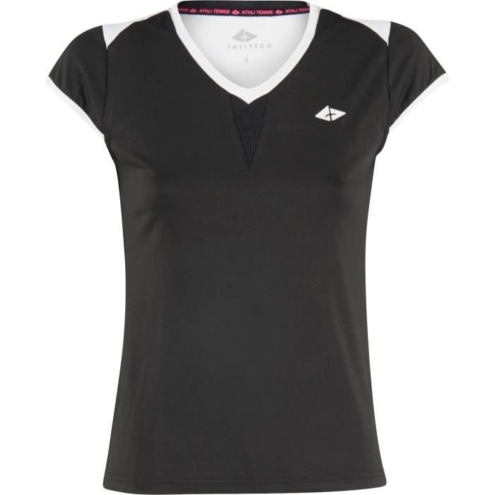ATHLI-TECH T-shirt de tennis Emira - Femme - Noir