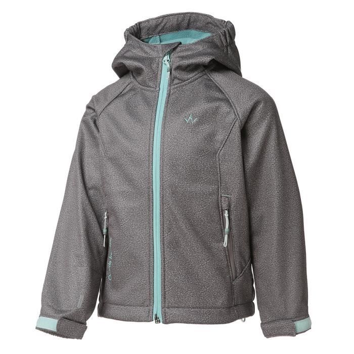 WANABEE Veste Softshell Enfant fille Gris et vert Cdiscount Sport