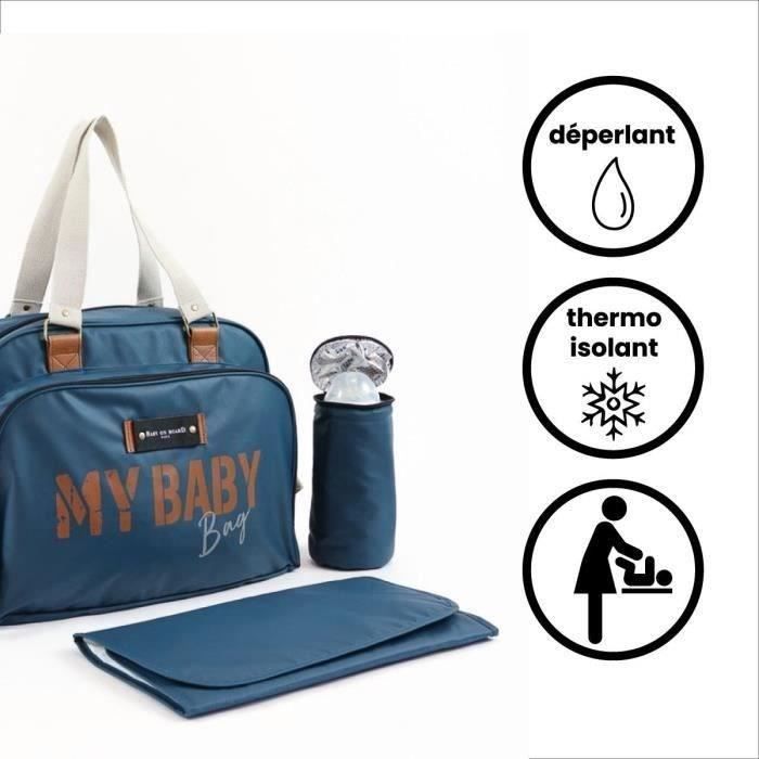 Sac à langer quotidien BABY ON BOARD SIMPLY BABYBAG - Bleu océan - Grande Capacité - Matelas et Port