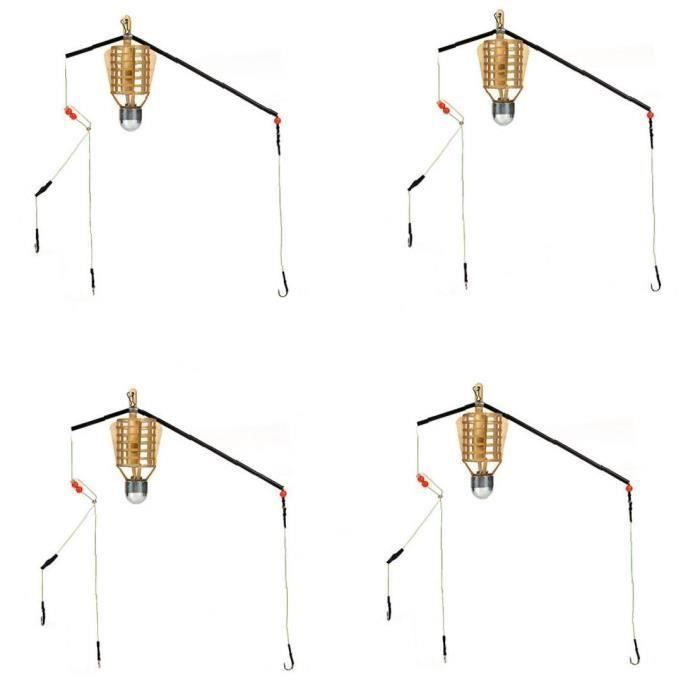 Cage Appât Pêche 40g - 4 Pièces Brun Clair, ABS Et Fer, Pour Carpe Et Pêche Sportive
