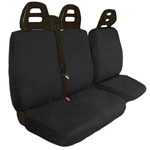 Lupex Shop Camionnette CT. n Housses de siège pour Fourgon 3 Places Ceinture Haute, Coton matelassé, Noir