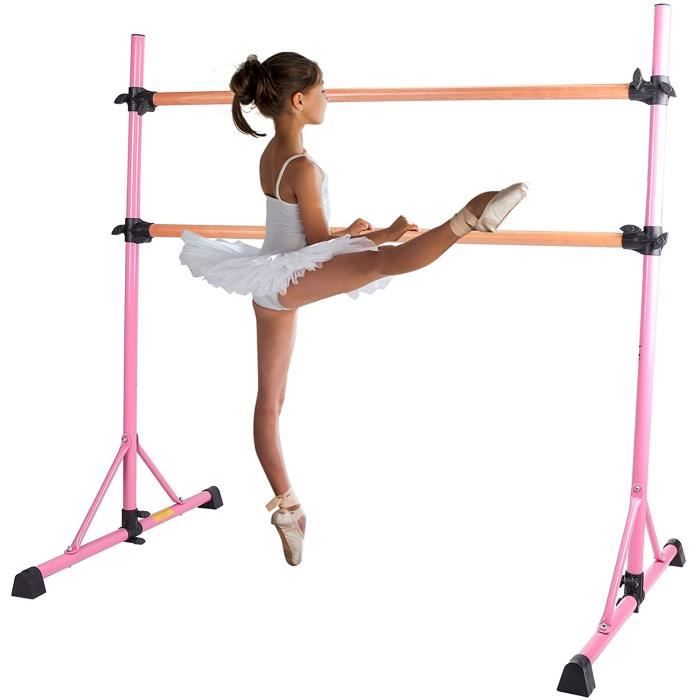 Double Barre de Danse Classique pour Stretching Portable et Autoportante Amovible Hauteur Réglable Charge Maximal 150KG Enfant Adult