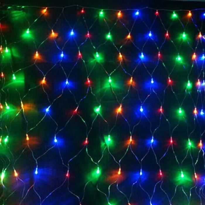Guirlande LED Filet Rideau Lumière Guirlande lumineuse Décor pour Noël Fête Soirée Mariage Fenêtre Jardin 1,5 M 96 ledRGB