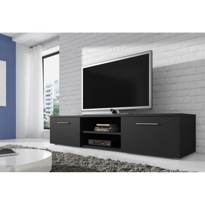 VEGAS Meuble TV contemporain décor Noir - 150 cm