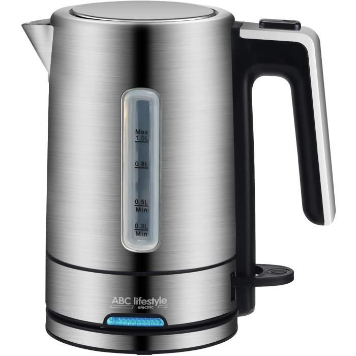 Bouilloire Électrique-1L-Parfait pour L'hotel-Inox-Ébullition Rapide- Petit Déjeuner-Acier Inoxydable-sans BPA.