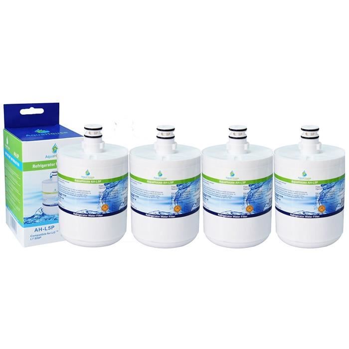 4x AH-L5P compatible pour filtre à eau LG LT500P, 5231JA2002A, GEN11042FR-08, ADQ72910901, Premium filtre à eau de réfrigérateur