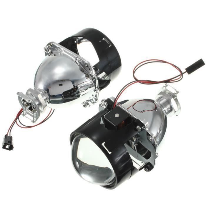 2x H4 H7 Phares LED Bi-Xenon Ampoule HID Projecteur Lens Angel Yeux DC9-16V Lumière Bleu Bo52441