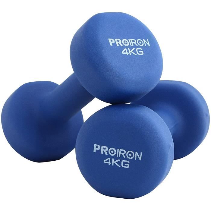 PROIRON Haltères en Néoprène Paire d'haltères de 1kg à 10kg dans Différents Poids (2er-Set)