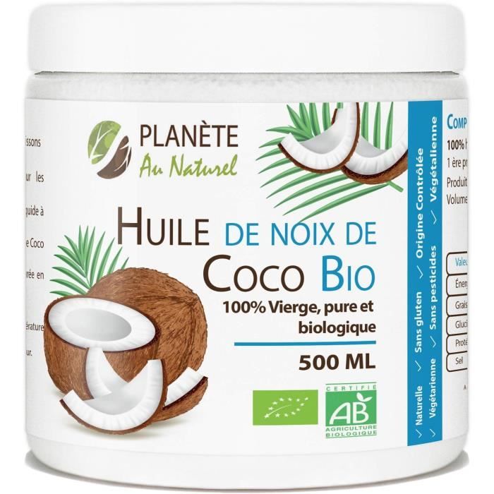 Huile de Coco Bio - 500 ml - Vierge, Pure et Biologique