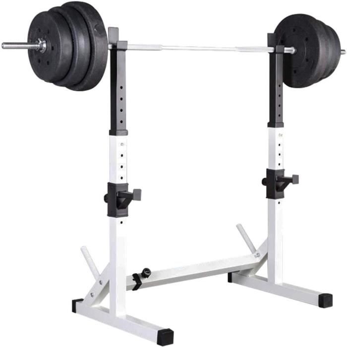 BANC DE MUSCULATION Rack Squat Multifonctionnel Rack Musculation Réglable Cage A Squat Support Réglable en Haute578