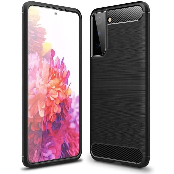 Coque pour Samsung Galaxy S21 5G , Coque Silicone Anti-Choc Anti-Rayure Gel Case - Noir