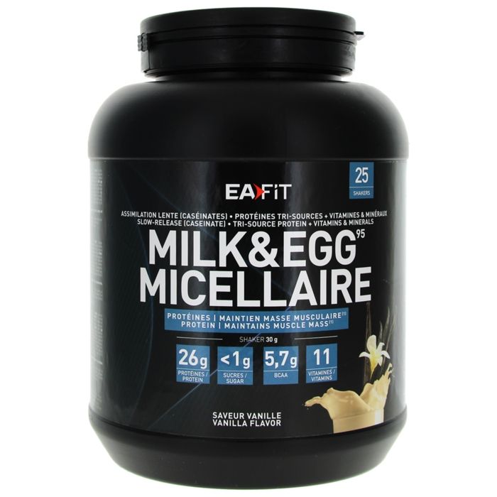 Eafit Milk & Egg 95 Micellaire Goût Vanille 750g