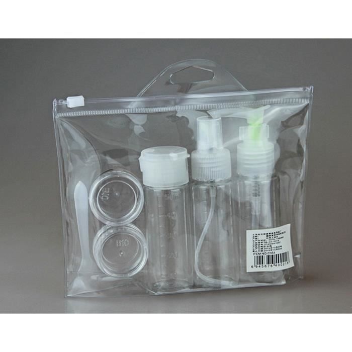 6 Pièces Trousse de Toilette Transparente Aéroport Vacances Voyages Aériens Approuvés 50ml Bouteille