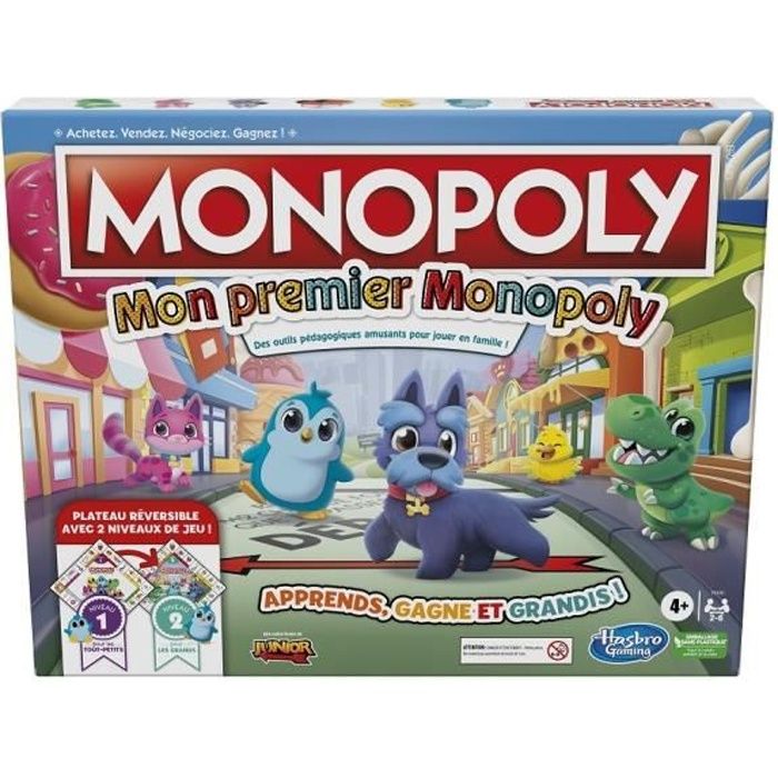 MONOPOLY - Mon Premier Monopoly - Jeu de plateau pour enfants - Jeu de societe dès 4 ans - version francaise