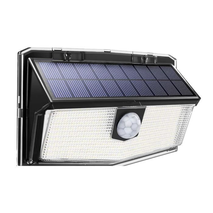 Lampe Solaire Exterieur de 300 LED avec Détecteur de Mouvement, 3 Modes d’éclairage à Grand Angle 270° IP67 étanche, Lumière Murale