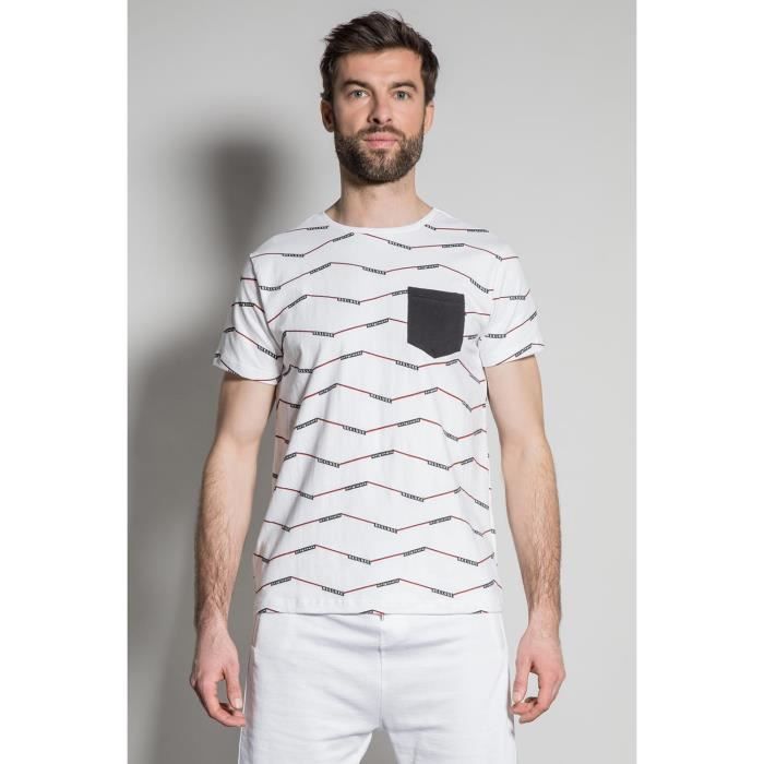 DEELUXE T-shirt imprimé géométrique KEEPER White