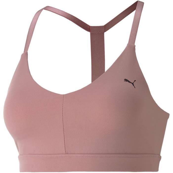 PUMA - Brassière de sport Strappy - spécial yoga - bretelles fines - rose - Femme