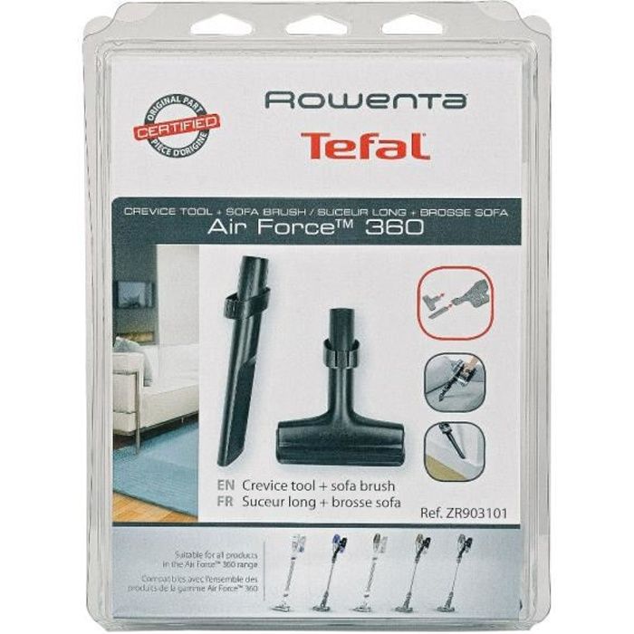 Suceur long + Brosse sofa pour ROWENTA Air Force 360