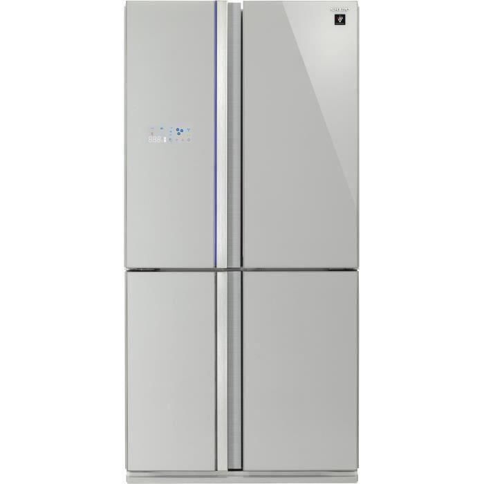 SHARP - SJ-FS810VSL - Réfrigérateur Multi-portes - 600L (393L+207L) - Froid ventilé No Frost - L89,2cm x H183cm - Silver