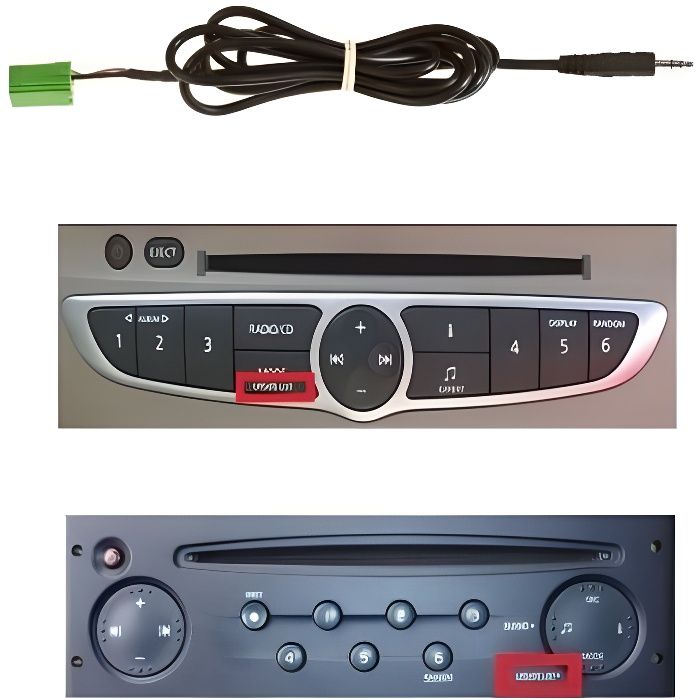Cable auxiliaire pour autoradio RENAULT laguna 2 REF 2 Skyexpert
