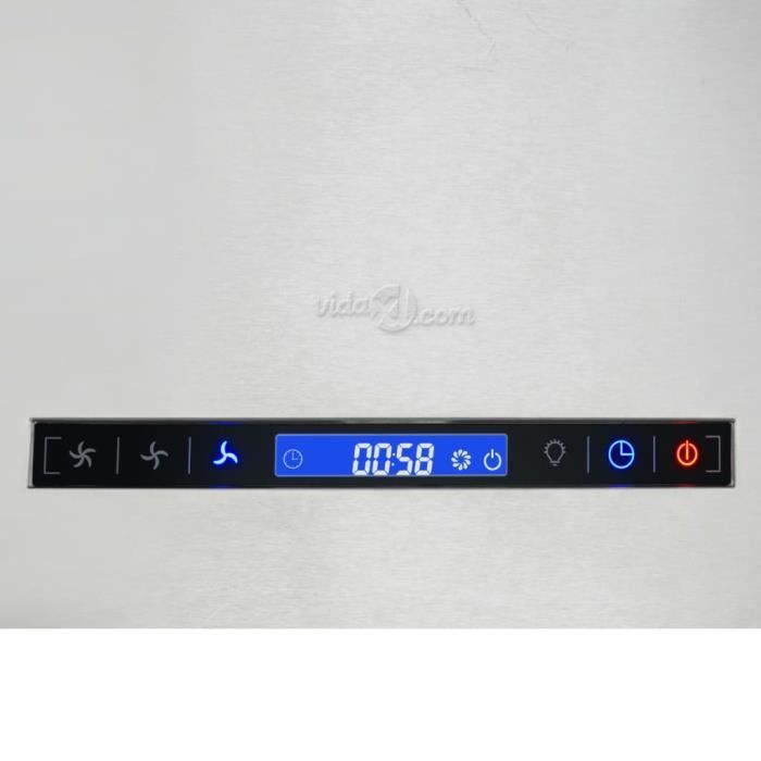 Hotte suspendue à capteur tactile LCD 55 cm Acier inoxydable YIN