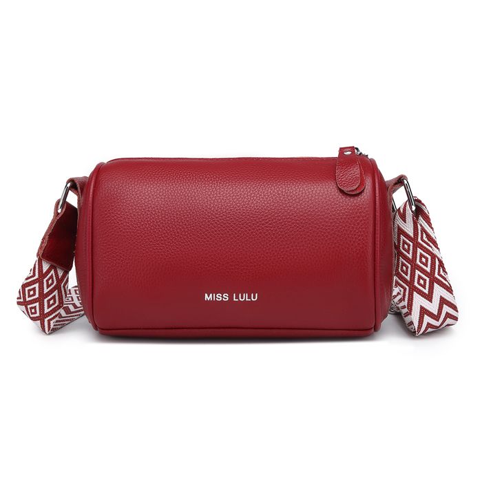 Miss Lulu Sac à Main Femme 23x11x14cm Petits Sacs Portés Épaule en Cuir PU Sac à Bandoulière Femme Sac Rond avec Courroie Rouge Miss Lulu Sac à Main Femme 23x11x14cm Petits Sacs Portés Épaule en Cuir PU Sac à Bandoulière Femme Sac Rond avec Courroie Rouge