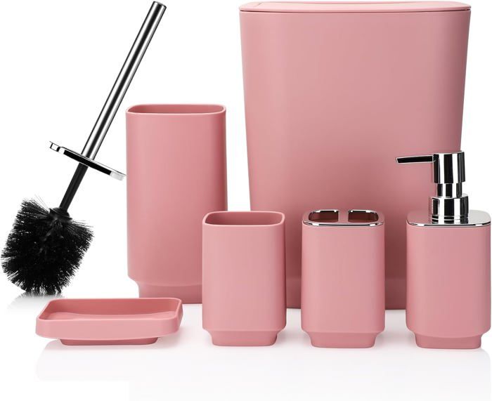 Wujianjuanon Lot De 6 Accessoires De Salle De Bain En Plastique De Luxe