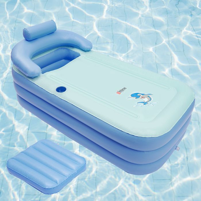Baignoire Gonflable Gweat Pour Adultes - 160x84x64cm, PVC, Portable - Spa, Bain Chaud, Piscine Enfant