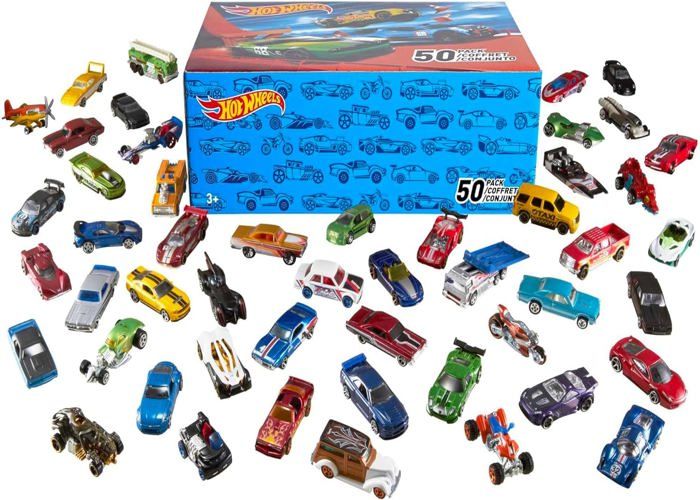 Coffret Hot Wheels 50 Voitures Miniatures – Modèles Aléatoires, échelle 1:64 – Jouet Enfant, Cadeau Anniversaire