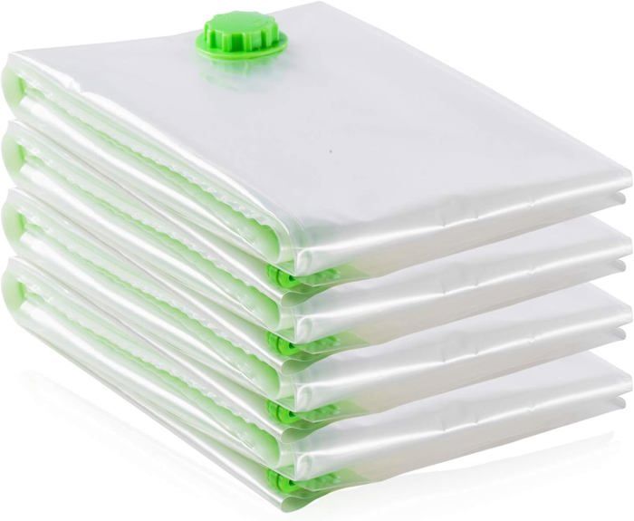 Lot De 4 Grands Sacs De Rangement En Plastique Transparent De