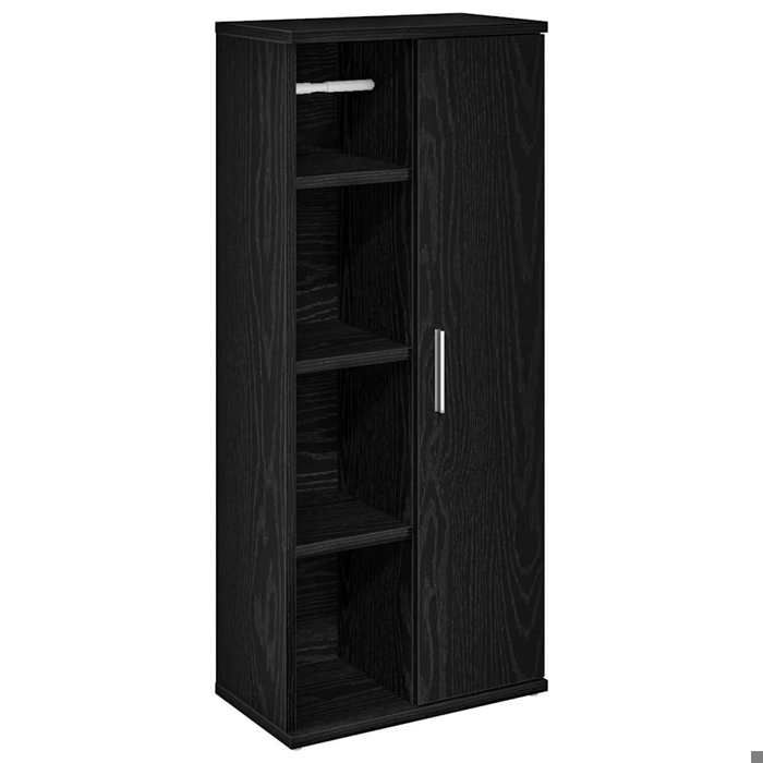 Bonne qualité - Armoire de rangement Meuble de salle de bain et WC - BONNIE - avec porte-rouleau noir 39x22x90cm DECO M1217781