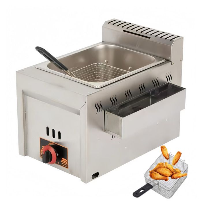 Friteuse à Gaz Commerciale Professionnelle 8L Friteuse LPG en Acier