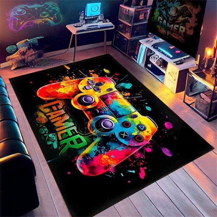 Tapis Gamer Chambre Ado Garçon Enfants Adulte Vision Géométrique Tapis Gamer Chambre Ado Garçon Enfants Adulte Vision Géométrique