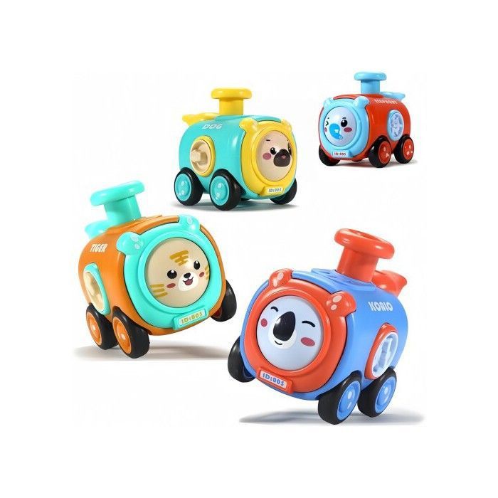 Meilleurs prix pour Jouets de voiture pour animaux Bobby.Duck 4pcs Push - up chariot bébé jouet sifflet véhicule jouet set
