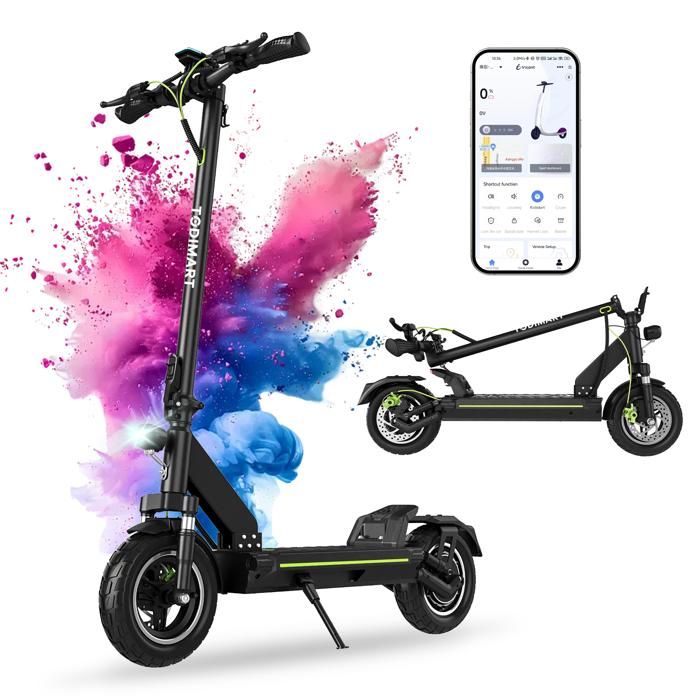 Trottinette Électrique adulte -Pic 1000W -45km/h -Autonomie 45km -Batterie 13Ah -TODIMART