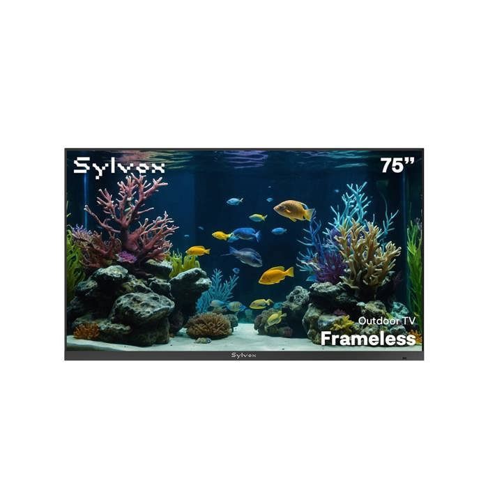 Télévision extérieure SYLVOX Frameless 75 (190cm) 4K UHD IP56 étanche 1000 nits