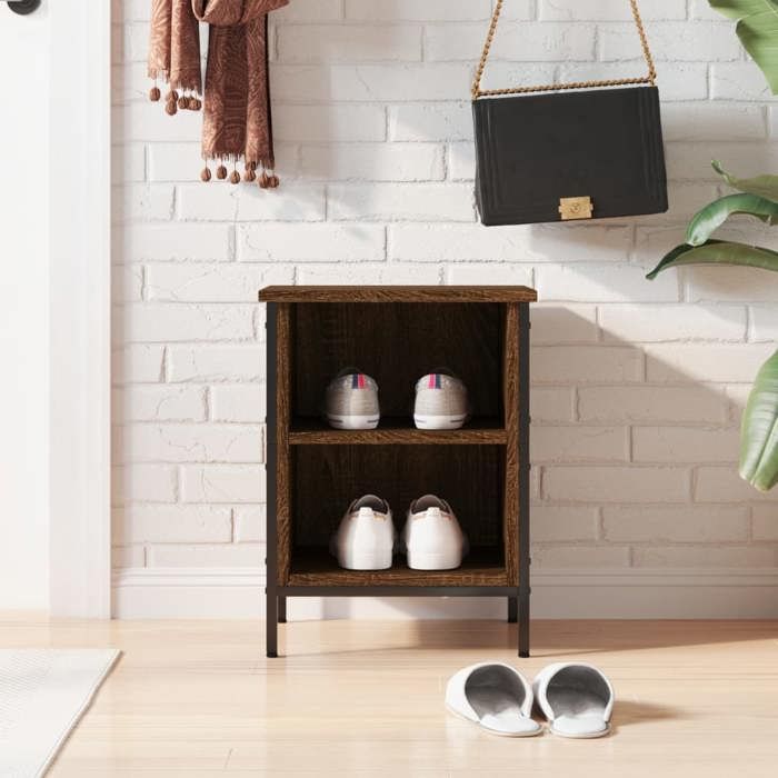 SALE 2026 Meuble à chaussures Brun - Armoire à chaussures chêne marron 38x35x50cm - bois dingénierie PRO352133730