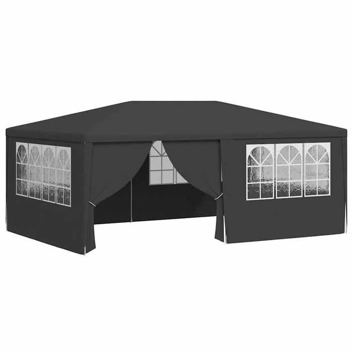 En PromotionTente de réception Stable - ABOTT@BARNUM/Pavillon - Protection UVet parois latérales 4x6 m Anthracite 90 g/m² 701283
