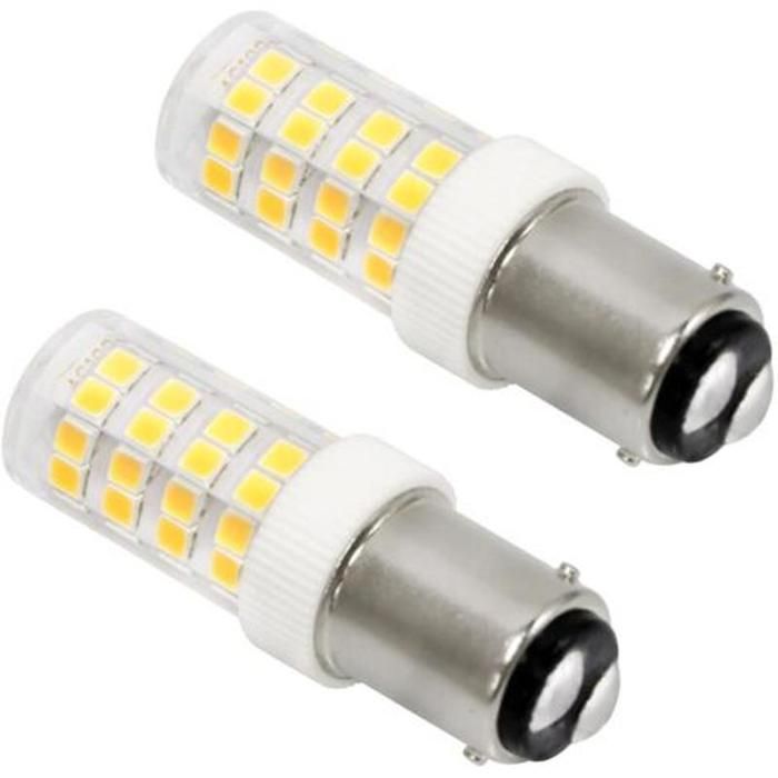 5W LED Ampoule Machine à Coudre B15d 220-240V 500LM Blanc Chaud 3000K Non-Dimmable Ampoule à Baïonnette B15 2 pièces [Cl