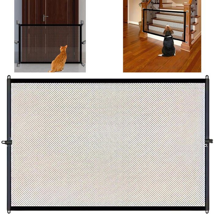 Barriere Chien Barrière De Sécurité 1 Pièce Noir Taille 180X72Cm Sans Percer Barrières D’Escaliers Convient Pour Domestiques[CA39]