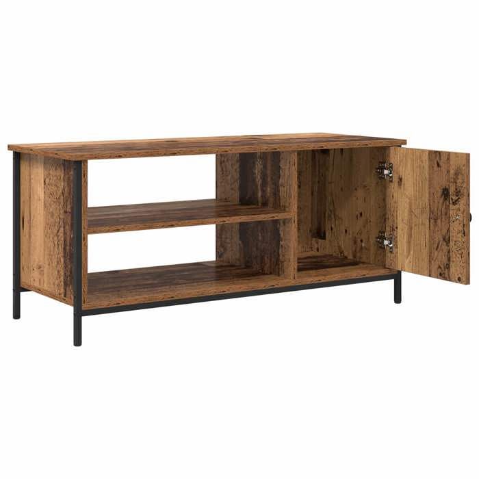 Meuble TV Bois ancien 100 x 40 x 45 cm Bois dingénierie_2 ans garantie_76694