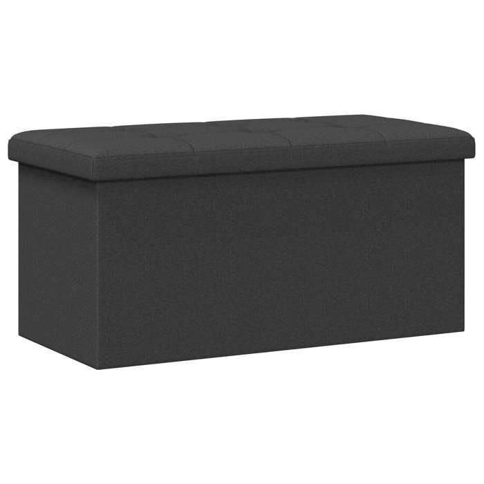 Banc de rangement - Lin - Pliable - Amovible - Gris foncé - 80 L - 4 cm - 77x38x38 cm - 73x34x33 cm