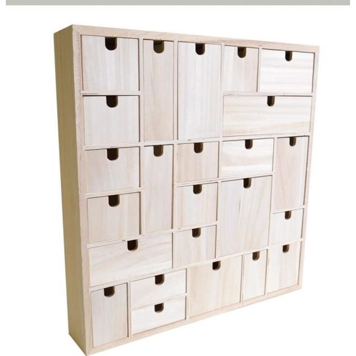 ARTEMIO Mini armoire 24 tiroirs - Calendrier de l'avent géométrique