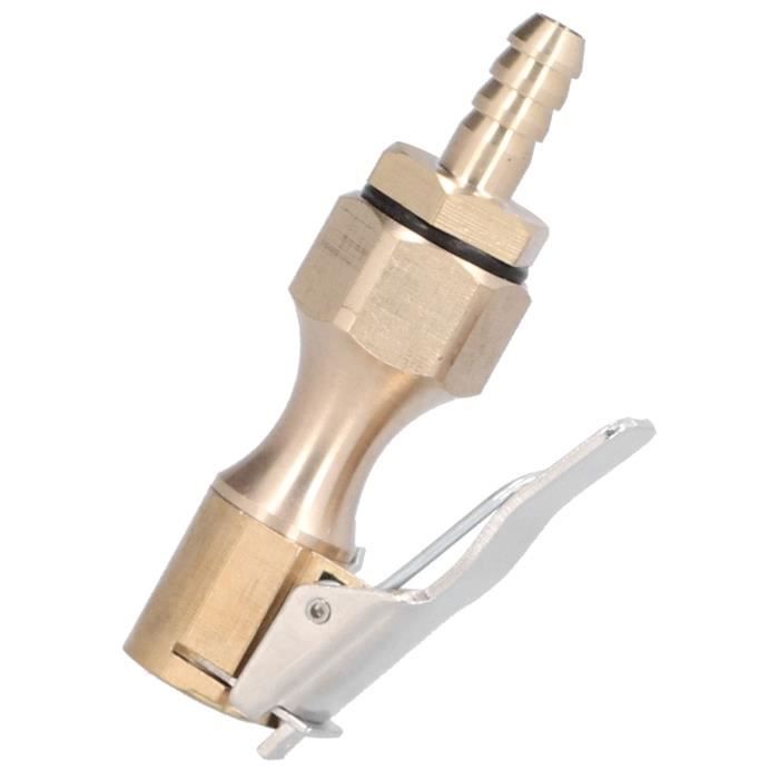 Mandrin De Gonflage Verrouillable Pour Pneus - Adaptateur à Clip, Compatible Avec Compresseurs Et Gonfleurs De Voiture, Vélo, Matelas