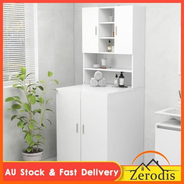 Meuble pour machine à laver Blanc 705x255x90 cm -BK808386 (PLA)