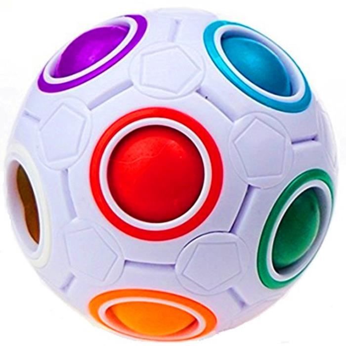 LUCKLY 2 Pack Anti Stress Balle Fidget,Magic Arc-en-Ciel Ball Puzzle Cube Rainbow Jouets pour Adultes Stress Soulagement Enfants de Léducation 