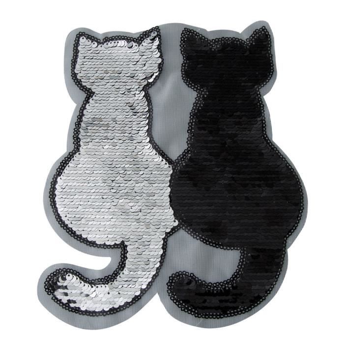 Chat réversible Changement Couleur Paillettes Patch Bricolage Coudre sur patch pour vêtements Applique Chat réversible Changement Couleur Paillettes Patch Bricolage Coudre sur patch pour vêtements Applique