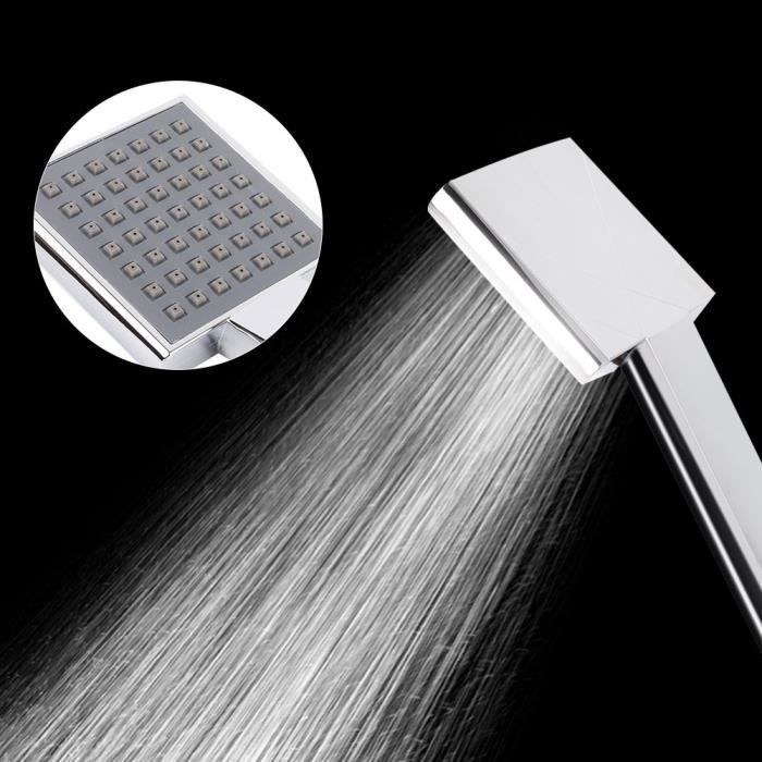 Pommeau douche carré haut gamme douchette haut gamme jet argenté