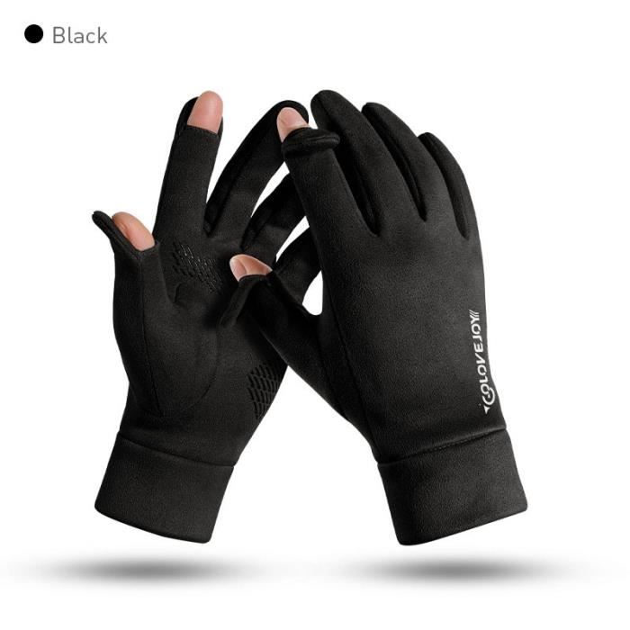 Gants thermiques homme - suede - vélo d'extérieur - touch screen  antidérapant flip doigt nu gants-noir - Cdiscount Prêt-à-Porter