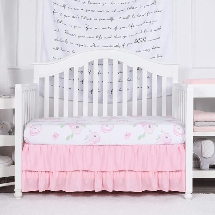 Luerme Baby Toddler Mini lit Jupe 100% Coton Naturel Jupe de lit de bébé Moelleux à la Main Doux Berceau étanche décoration de Chambre de bébé pour Les garçons ou Les Filles 
